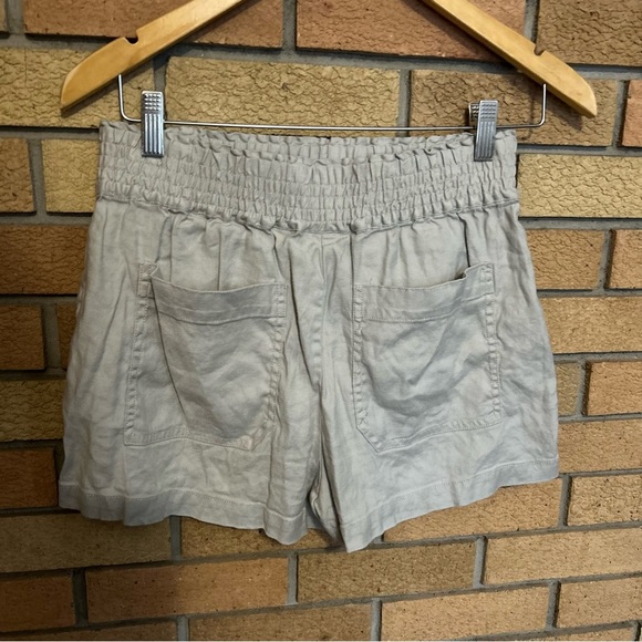 Anthropologie Maeve Linen A-Line Shorts Flap Pockets Stretch Waist Size Small - Picture 4 of 6
